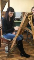 Алина на уроке по рисунку. 2014