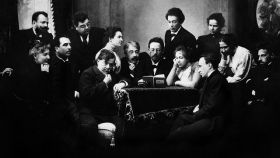 А.П. Чехов читает пьесу Чайка артистам МХАТАа. 1898 