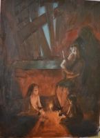 Богданкова Екатерина. Война. 4 к Жив. 2020 г. Х.м. 60 х 80 см преп. Ермакова Т.А. 1